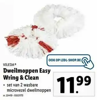 Lidl Dweilmoppen easy wring + clean aanbieding