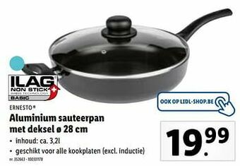Lidl Aluminium sauteerpan met deksel aanbieding