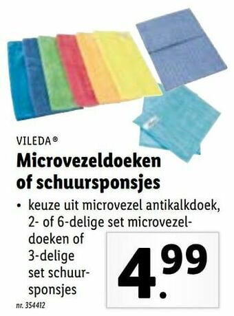 Lidl Microvezeldoeken of schuursponsjes aanbieding