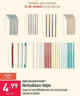 ALDI Herbruikbare rietjes aanbieding