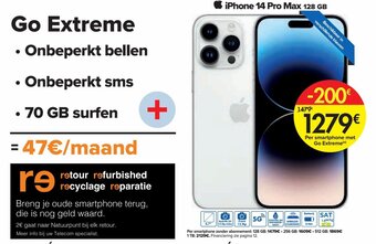 Carrefour Iphone 14 pro max 128gb aanbieding