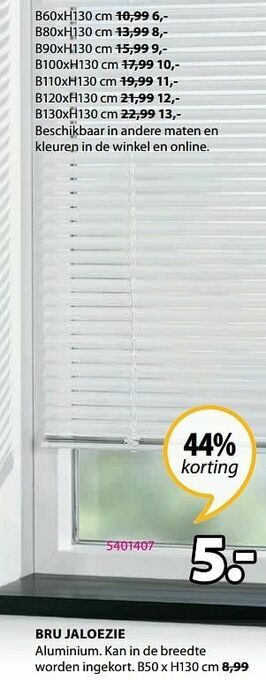 Jysk Bru jaloezie aanbieding