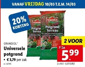 Lidl Universele potgrond aanbieding