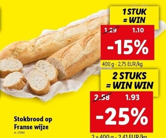 Lidl Stokbrood op franse wijze aanbieding