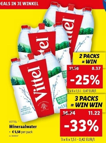Lidl Mineraalwater aanbieding