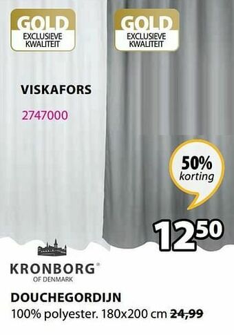 Jysk Douchegordijn viskafors aanbieding