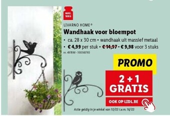 Wandhaak voor bloempot