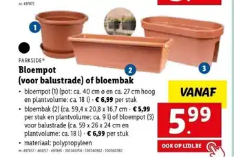 Bloempot (voor balustrade) of bloembak