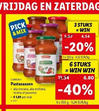 Lidl Pastasauzen aanbieding