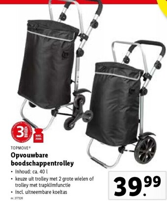 Lidl Opvouwbare boodschappentrolley aanbieding
