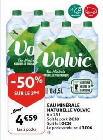 Auchan Volvic eau minerale naturelle 6 x 1.5L aanbieding