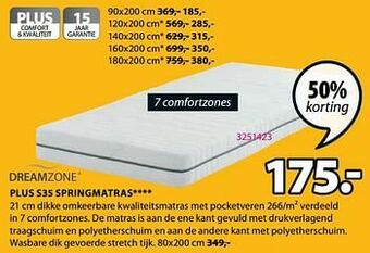 Jysk Plus s35 springmatras aanbieding