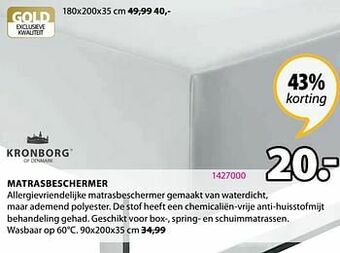 Jysk Matrasbeschermer aanbieding
