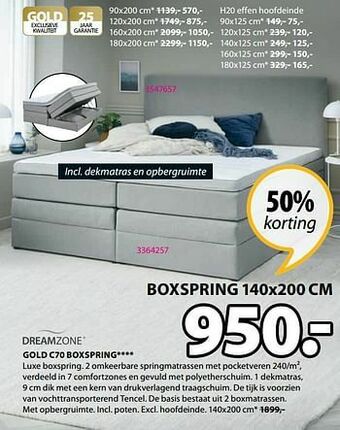 Gold c70 boxspring