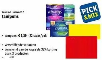 Lidl Tampons aanbieding