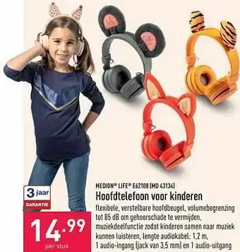 ALDI Medion life e62108 md 43134 hoofdtelefoon voor kinderen aanbieding