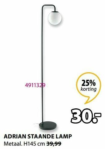 Jysk Adrian staande lamp aanbieding