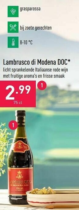 ALDI Lambrusco di modena doc aanbieding