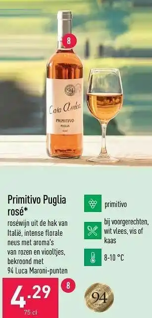 ALDI Primitivo puglia rosé aanbieding
