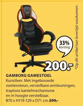 Jysk Gamestoel Gamborg aanbieding