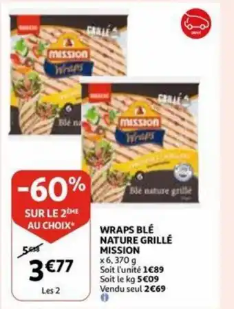 Mission Wraps ble nature grille x 6, 370g