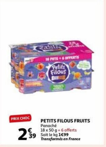 Auchan Petits filous fruits 18 x 50g aanbieding