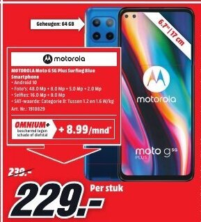 MediaMarkt Motorola Moto G 5G Plus Surfing Blue Smartphone aanbieding