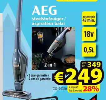 ElectroStock Aeg steelstofzuiger/ aspirateur balai aanbieding