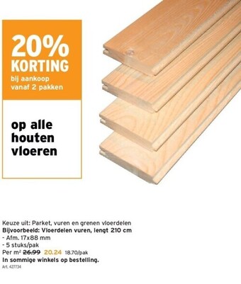 GAMMA Vloerdelen vuren, lengt 210 cm aanbieding