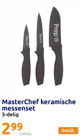Action Masterchef keramische messenset aanbieding