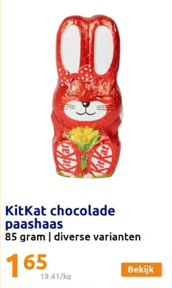 Action Kitkat chocolade paashaas aanbieding