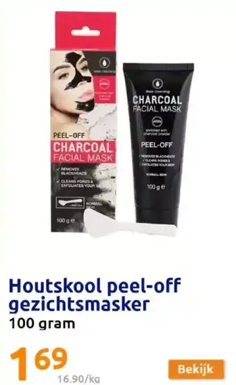 Action Houtskool peel-off gezichtsmasker 100 gram aanbieding