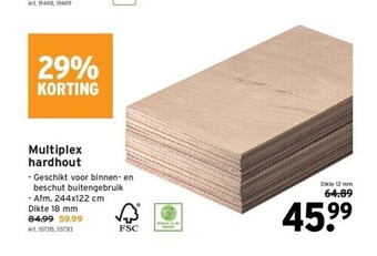 GAMMA Multiplex hardhout aanbieding