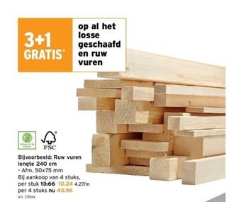 GAMMA Ruw vuren lengte 240 cm aanbieding