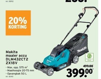 GAMMA Makita maaier accu dlm432ct2 2x18v aanbieding