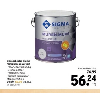 GAMMA Sigma reinigbare muurverf aanbieding