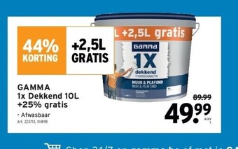 GAMMA Gamma 1x dekkend 10l +25% gratis aanbieding