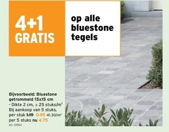 GAMMA Bluestone getrommeld 15x15 cm aanbieding