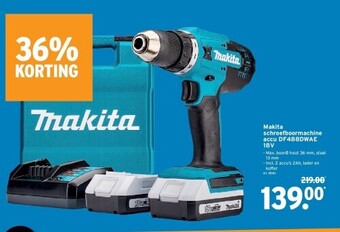 GAMMA Makita schroefboormachine accu df488dwae 18v aanbieding