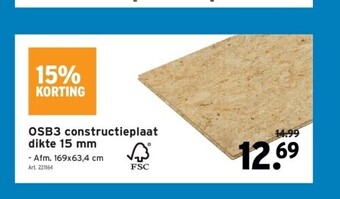GAMMA Osb3 constructieplaat dikte 15 mm aanbieding