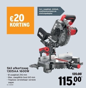 GAMMA Skil afkortzaag 1305aa 1600w aanbieding