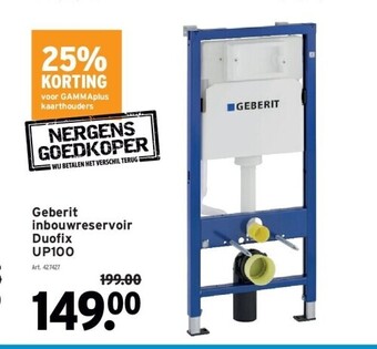 Geberit inbouwreservoir duofix up100