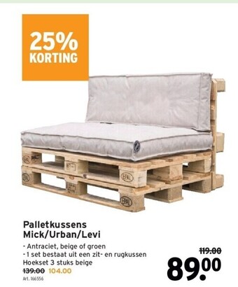 GAMMA Palletkussens mick/urban/levi aanbieding