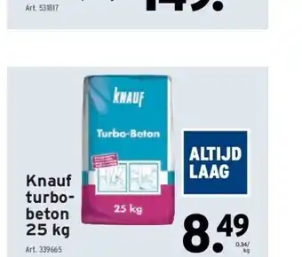 GAMMA Knauf turbo- beton 25 kg aanbieding