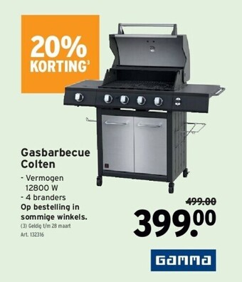 GAMMA Gasbarbecue colten aanbieding