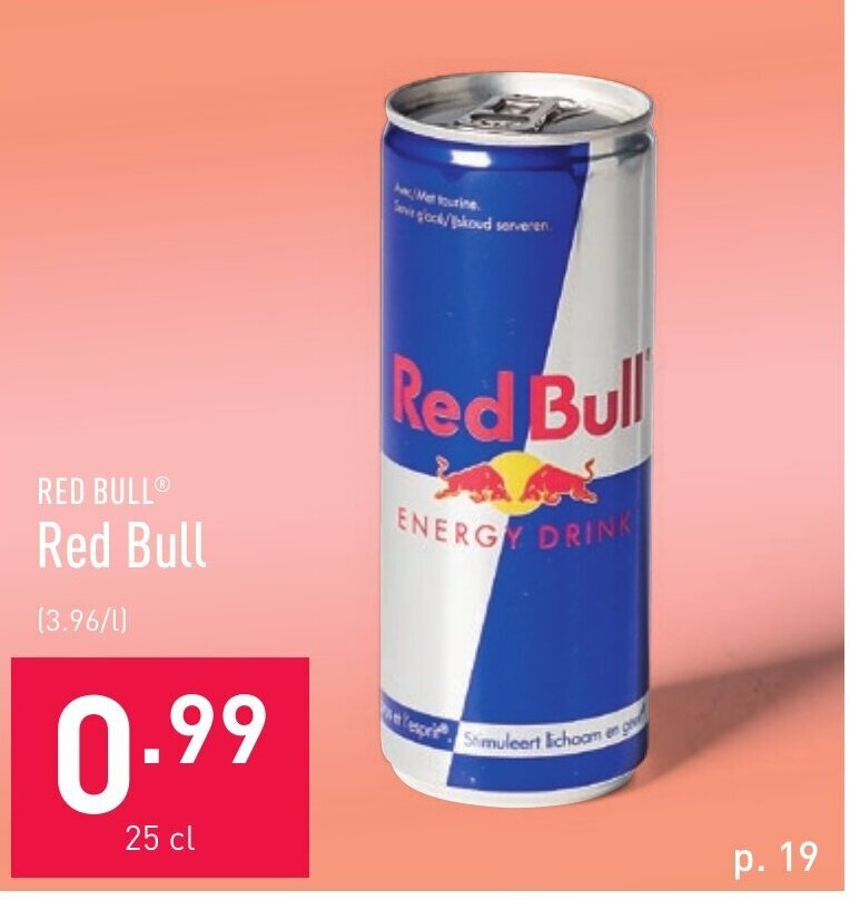 Red bull 25cl promotie bij ALDI