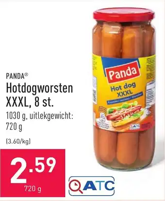 ALDI Hotdogworsten XXXL 720g aanbieding