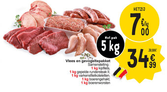 Cora Vlees en gevogeltepakket 5KG aanbieding