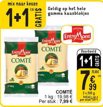 Cora EntreMont Comté 2 x 200g aanbieding