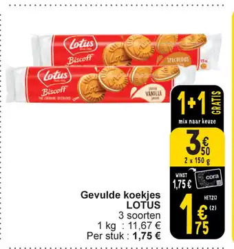 Cora Lotus Gevulde Koekjes 2 x 150g aanbieding